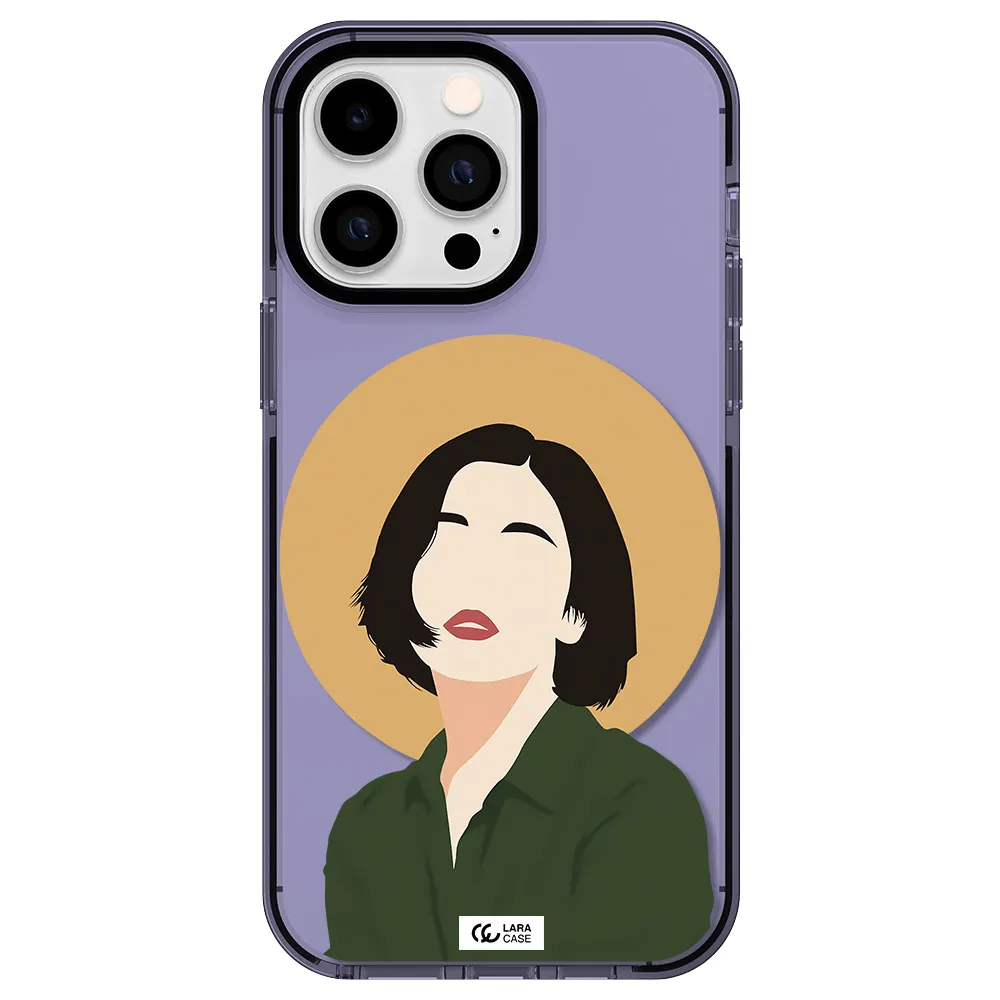 Portrait Of A Girl In A Green Dress Apple iPhone 15 Pro Max impact Lilac Case