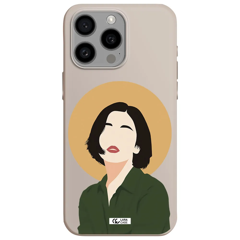 Portrait Of A Girl In A Green Dress Apple Iphone 15 Pro max Silicone Stone Case