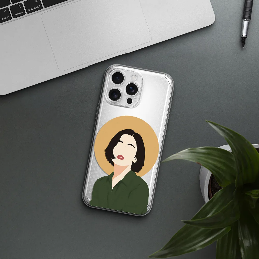 Portrait Of A Girl In A Green Dress Apple Iphone 16 Pro Max Clear Tpu Case