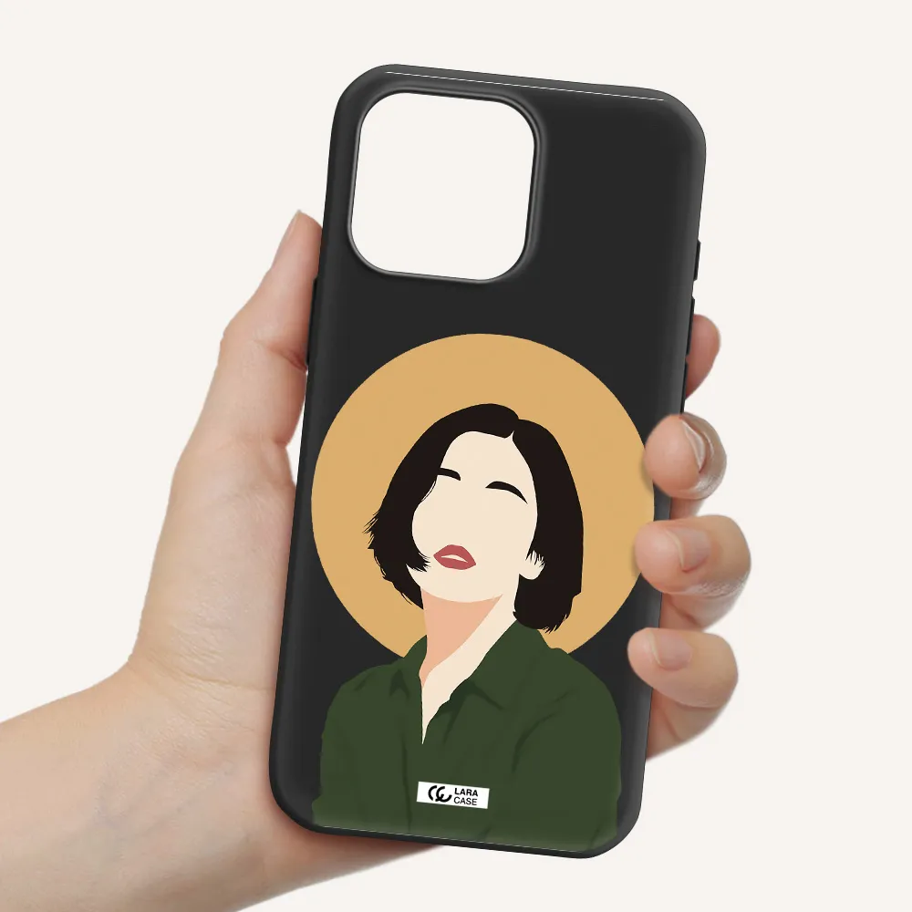 Portrait Of A Girl In A Green Dress Apple Iphone 16 Pro Max Silicone Black Case