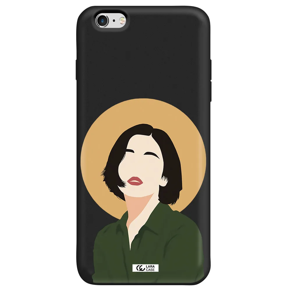 Portrait Of A Girl In A Green Dress Apple iPhone 6 plus Silicone black Case