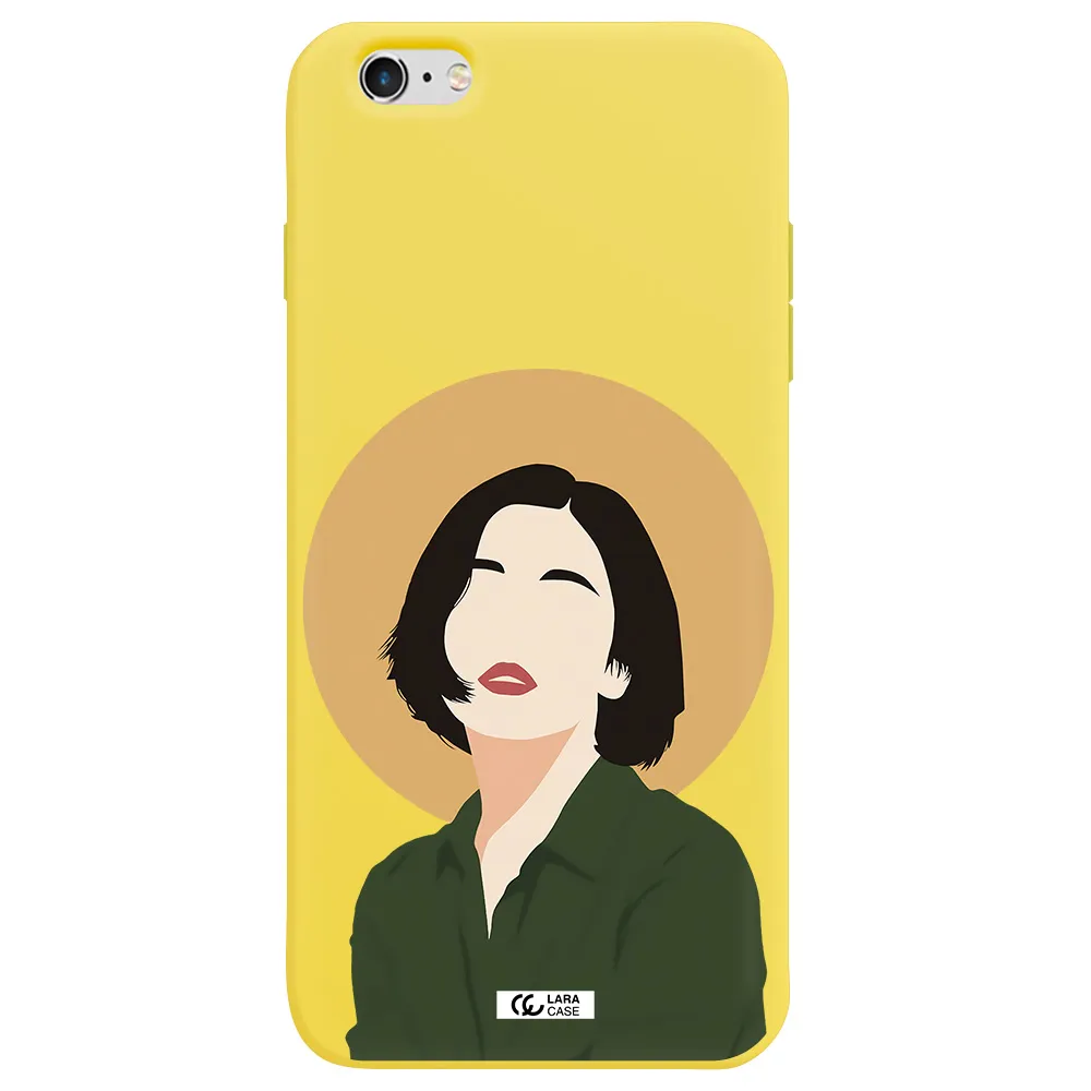 Portrait Of A Girl In A Green Dress Apple iPhone 6 s plus Silicone canary yellow Case