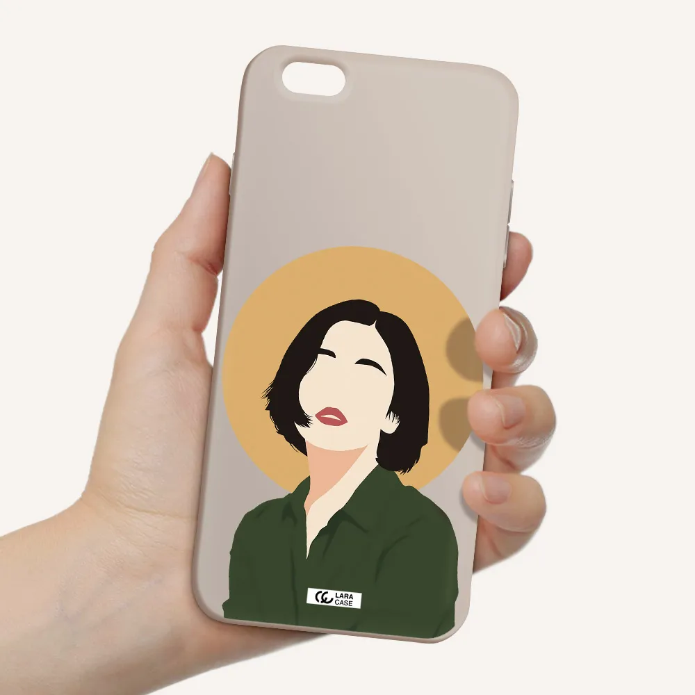 Portrait Of A Girl In A Green Dress Apple iPhone 6 s plus Silicone Stone Case