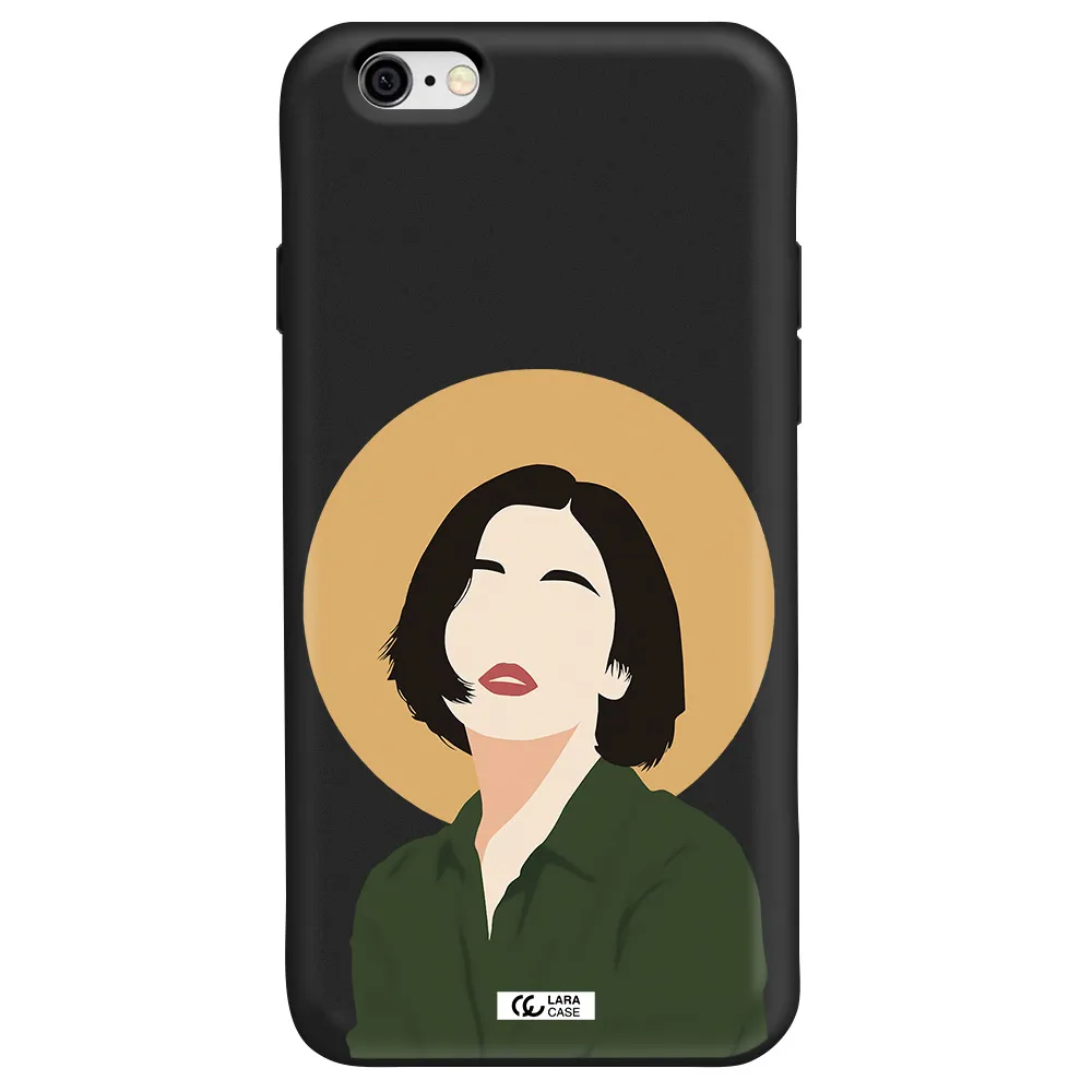 Portrait Of A Girl In A Green Dress Apple iPhone 6 Silicone black Case