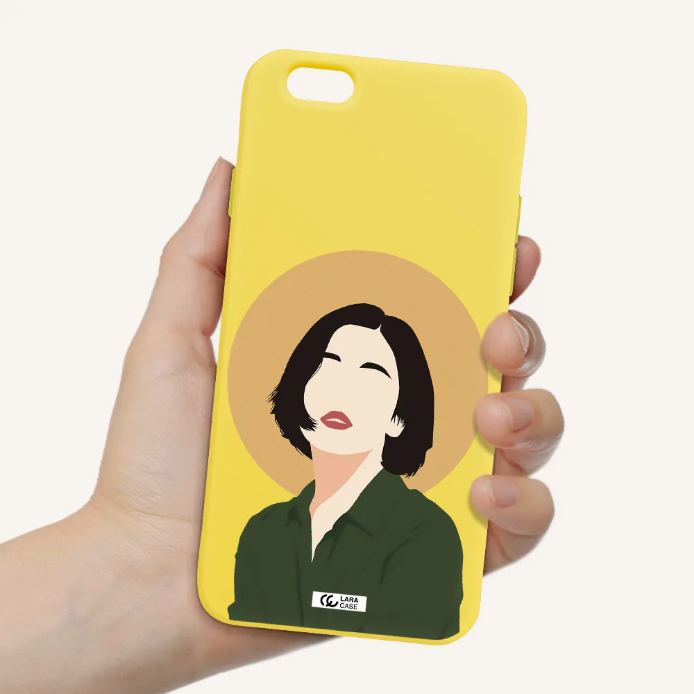 Portrait Of A Girl In A Green Dress Apple iPhone 6 Silicone canary yellow Case