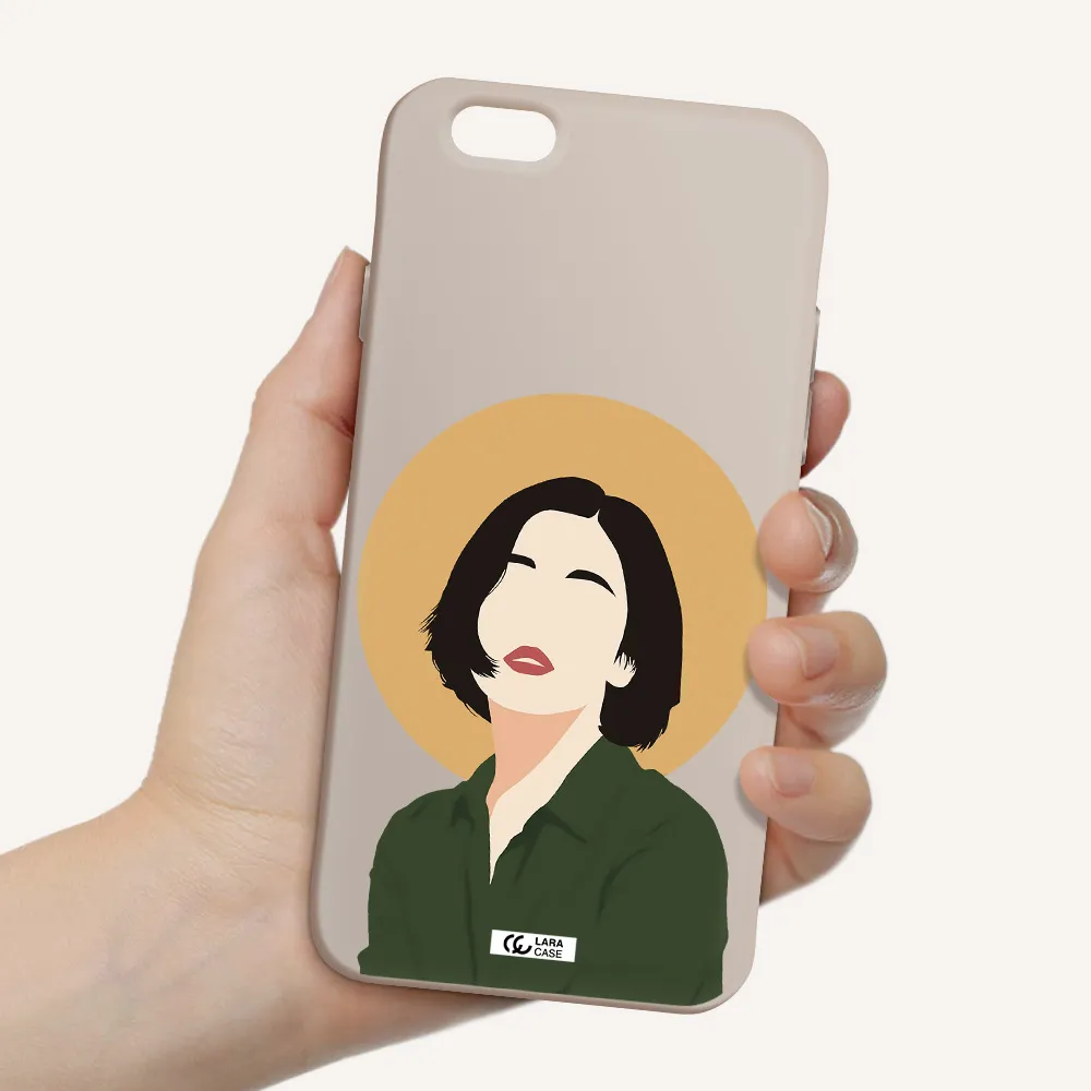 Portrait Of A Girl In A Green Dress Apple iPhone 6 Silicone Stone Case