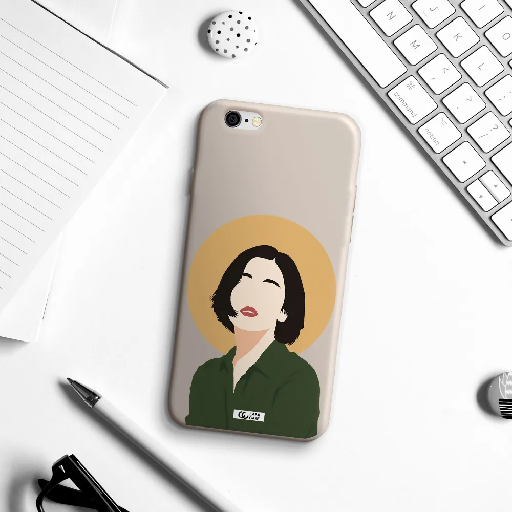 Portrait Of A Girl In A Green Dress Apple iPhone 6 Silicone Stone Case