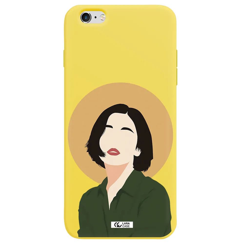 Portrait Of A Girl In A Green Dress Apple iPhone 6S Silicone canary yellow Case