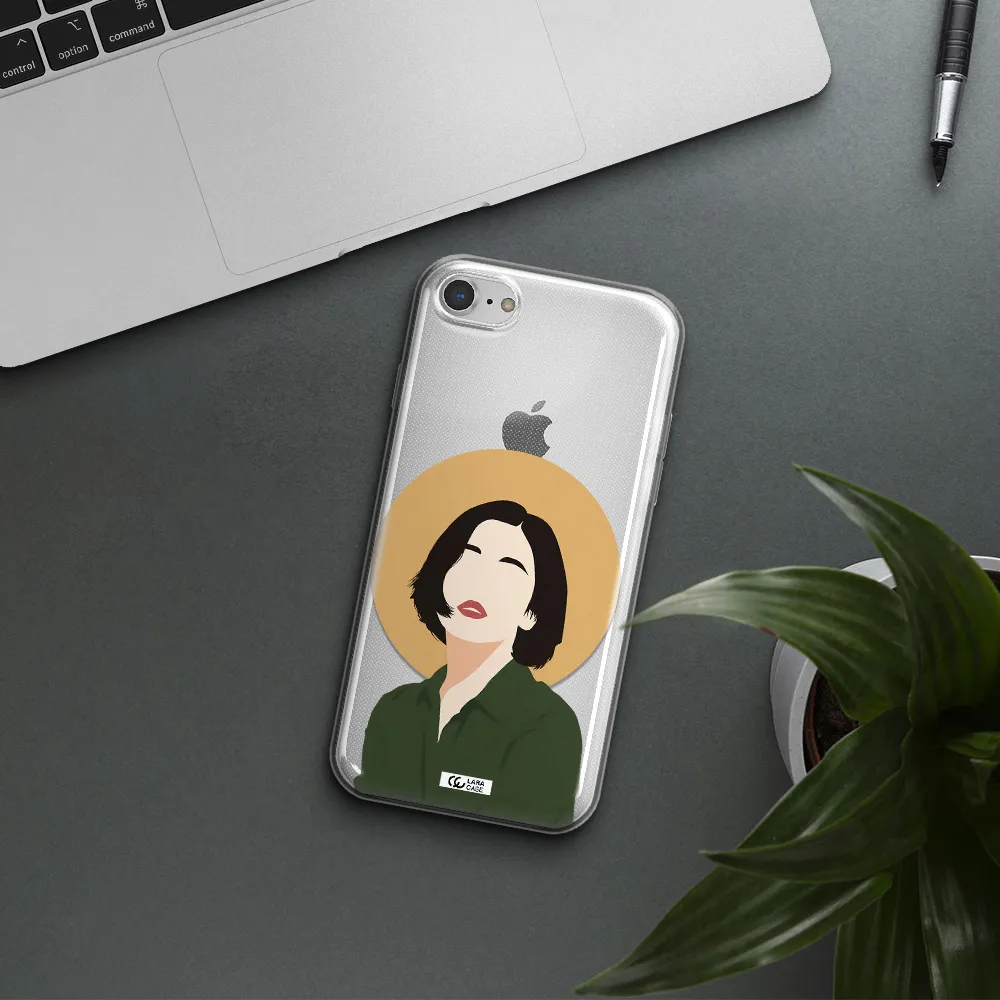Portrait Of A Girl In A Green Dress Apple iPhone 7 Clear TPU Case