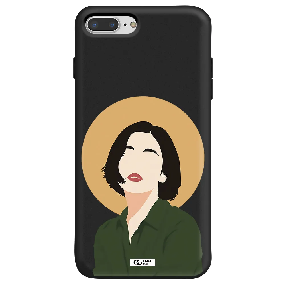 Portrait Of A Girl In A Green Dress Apple iPhone 7 plus Silicone black Case