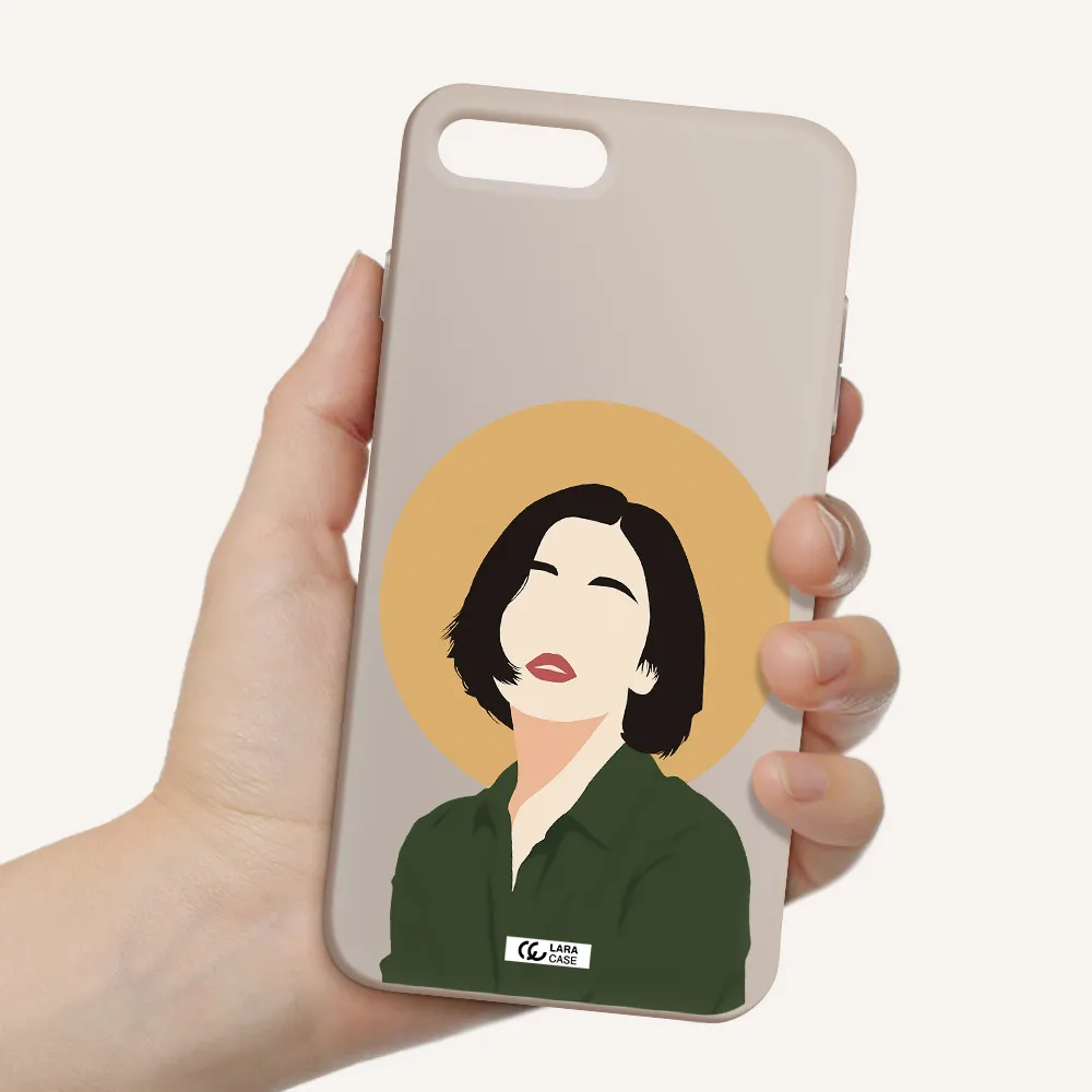 Portrait Of A Girl In A Green Dress Apple iPhone 7 plus Silicone Stone Case