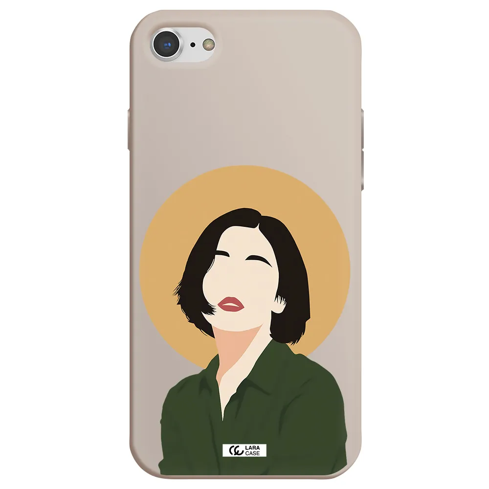 Portrait Of A Girl In A Green Dress Apple iPhone 7 Silicone Stone Case