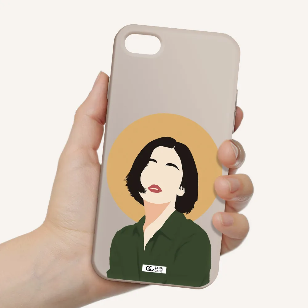 Portrait Of A Girl In A Green Dress Apple iPhone 7 Silicone Stone Case