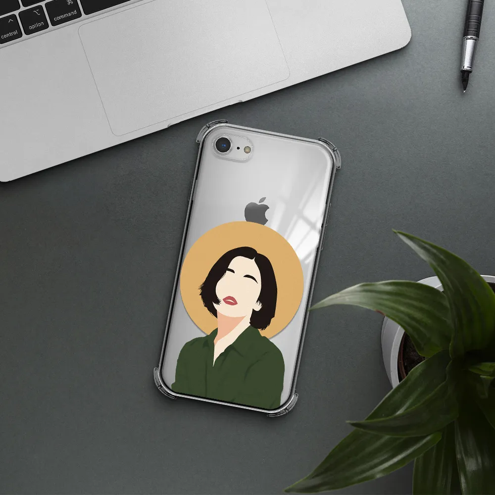 Portrait Of A Girl In A Green Dress Apple iPhone 8 Clear PC Case