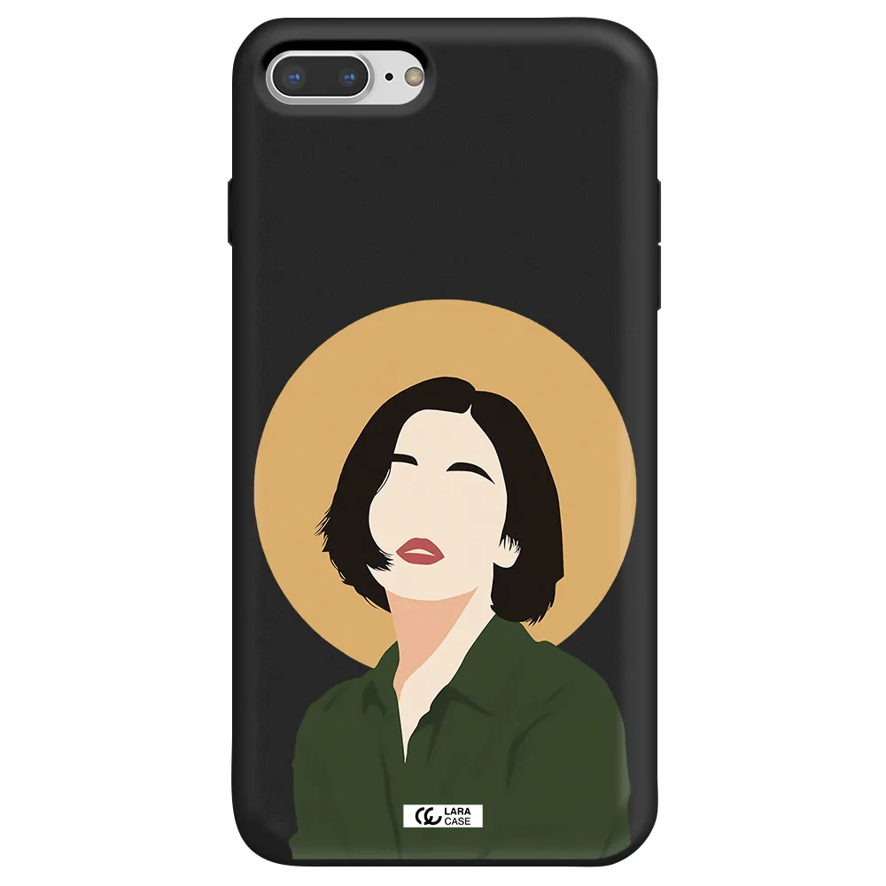 Portrait Of A Girl In A Green Dress Apple iPhone 8 plus Silicone black Case