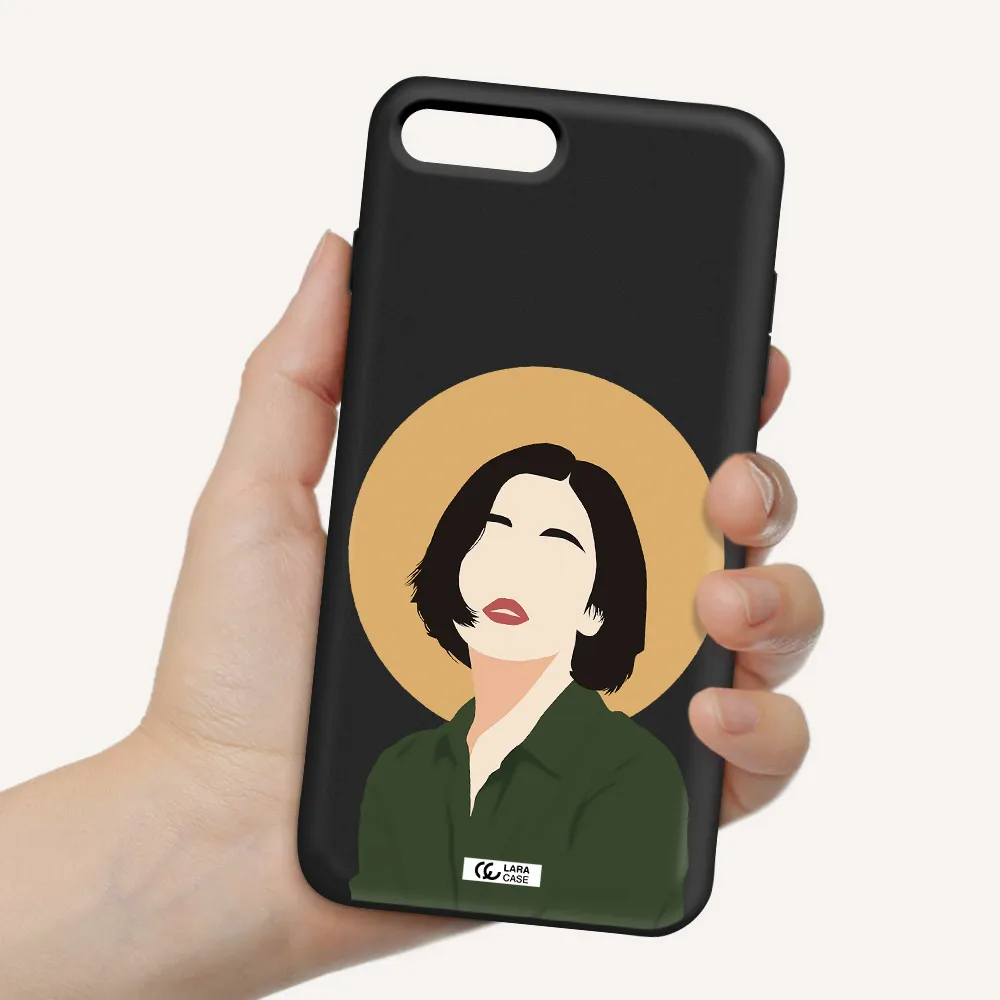 Portrait Of A Girl In A Green Dress Apple iPhone 8 plus Silicone black Case