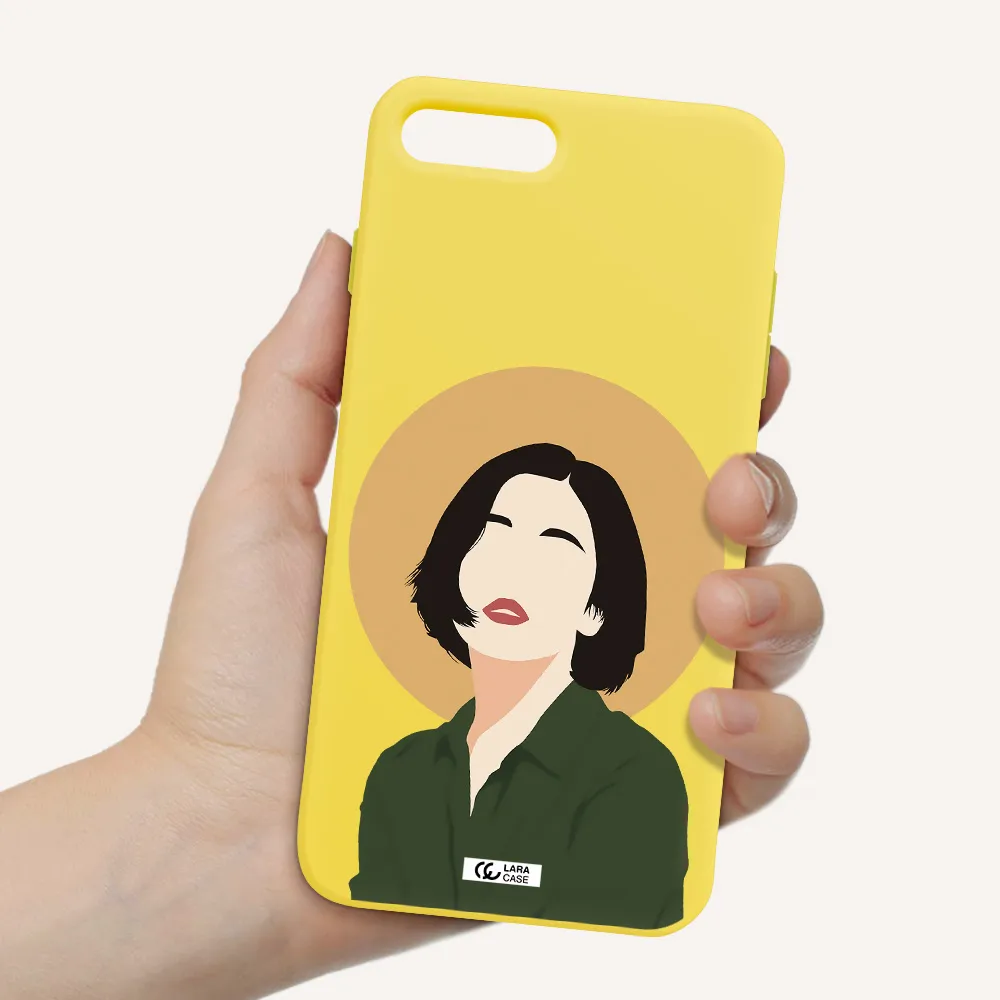 Portrait Of A Girl In A Green Dress Apple iPhone 8 plus Silicone canary yellow Case