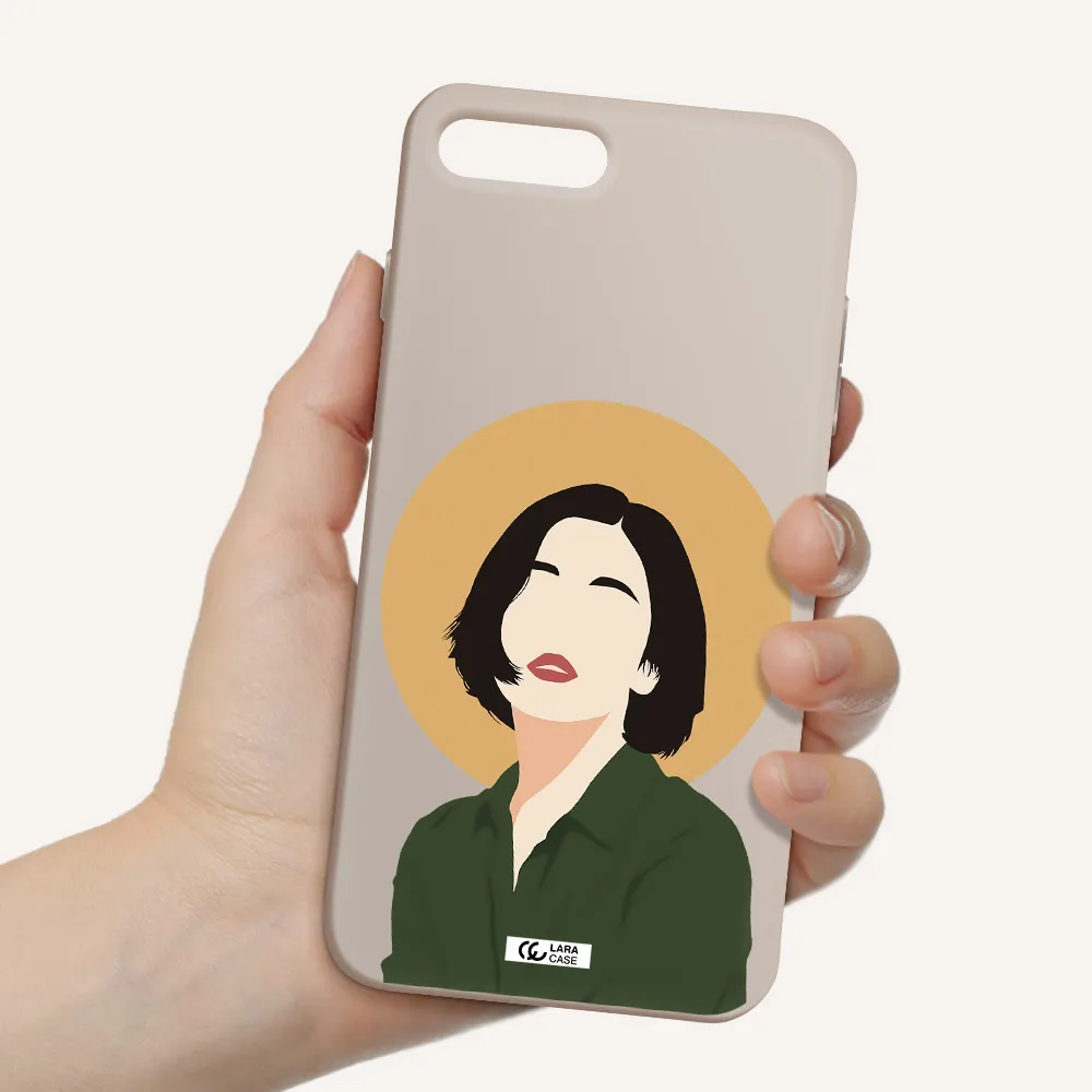 Portrait Of A Girl In A Green Dress Apple iPhone 8 plus Silicone Stone Case
