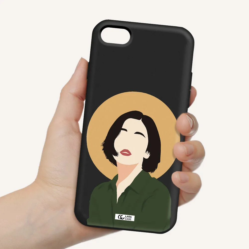 Portrait Of A Girl In A Green Dress Apple iPhone 8 Silicone black Case