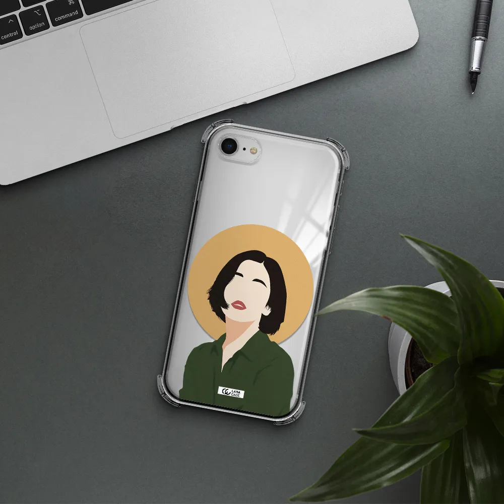 Portrait Of A Girl In A Green Dress Apple iPhone se 2020 Clear PC Case