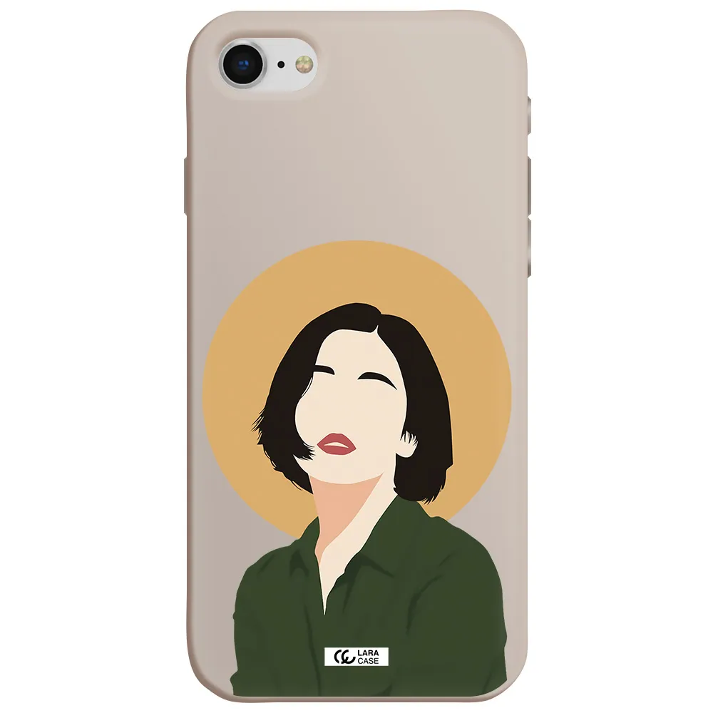 Portrait Of A Girl In A Green Dress Apple iPhone se 2020 Silicone Stone Case