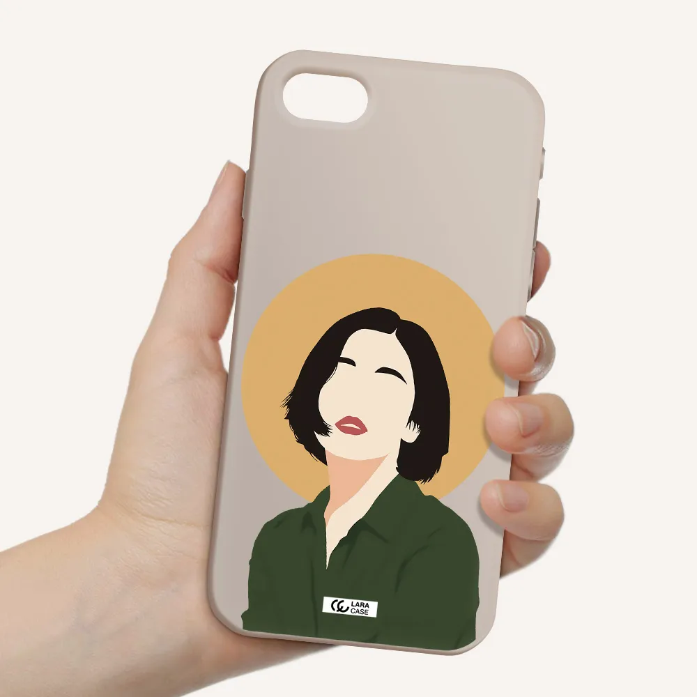 Portrait Of A Girl In A Green Dress Apple iPhone se 2020 Silicone Stone Case