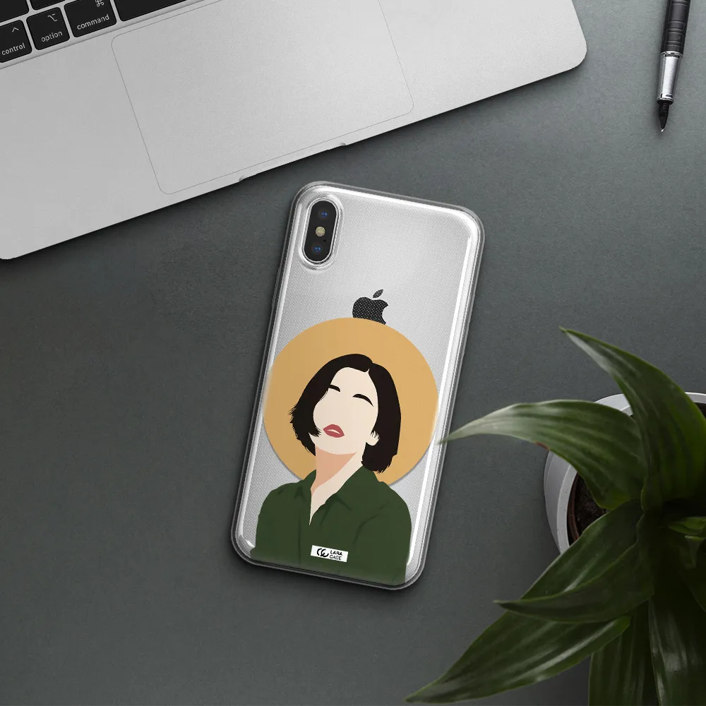 Portrait Of A Girl In A Green Dress Apple iPhone X Clear TPU Case