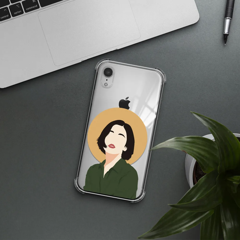 Portrait Of A Girl In A Green Dress Apple iPhone XR Clear PC Case