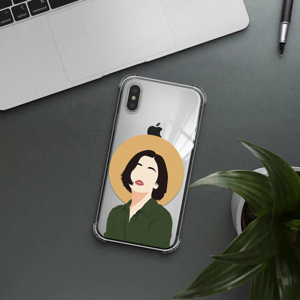 Portrait Of A Girl In A Green Dress Apple iPhone XS Clear PC Case