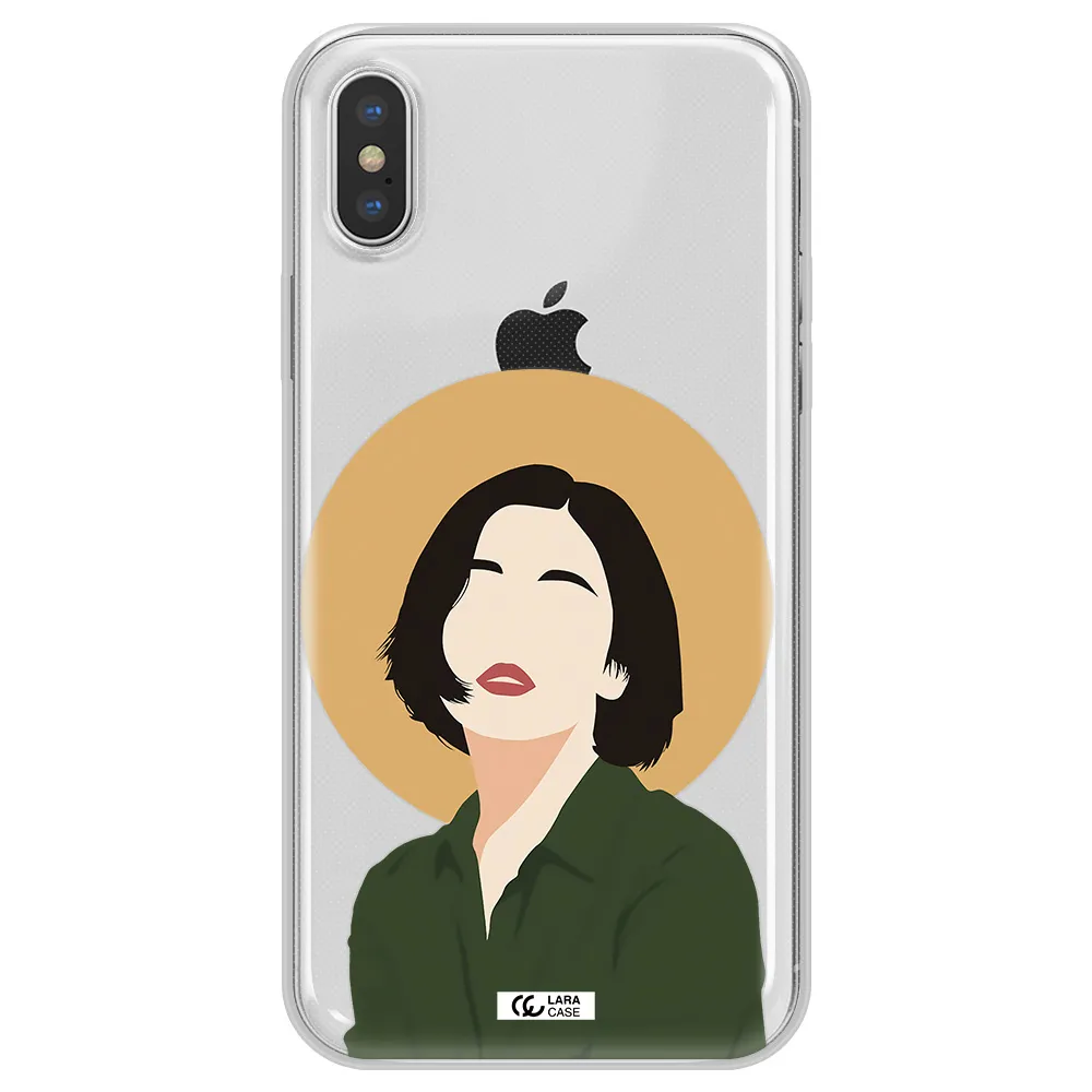 Portrait Of A Girl In A Green Dress Apple iPhone XS Clear TPU Case