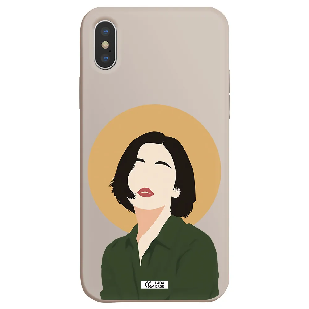 Portrait Of A Girl In A Green Dress Apple iPhone XS Silicone Stone Case