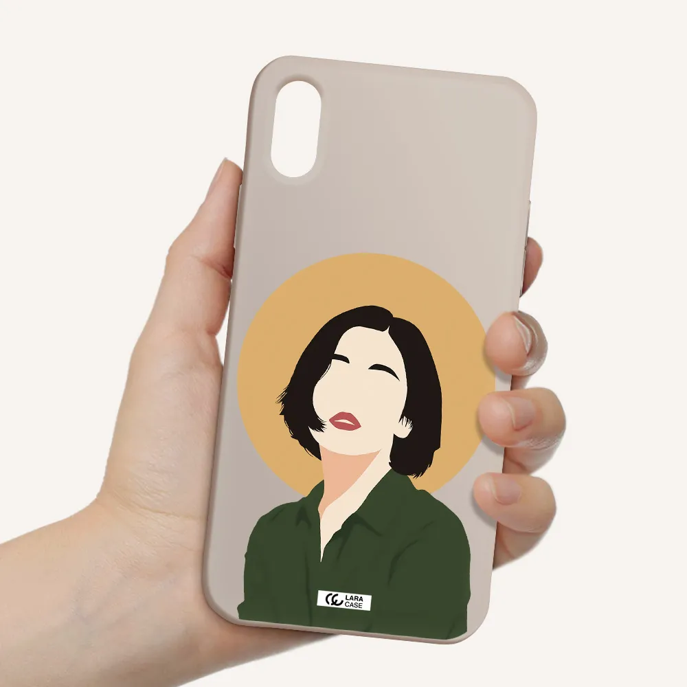 Portrait Of A Girl In A Green Dress Apple iPhone XS Silicone Stone Case