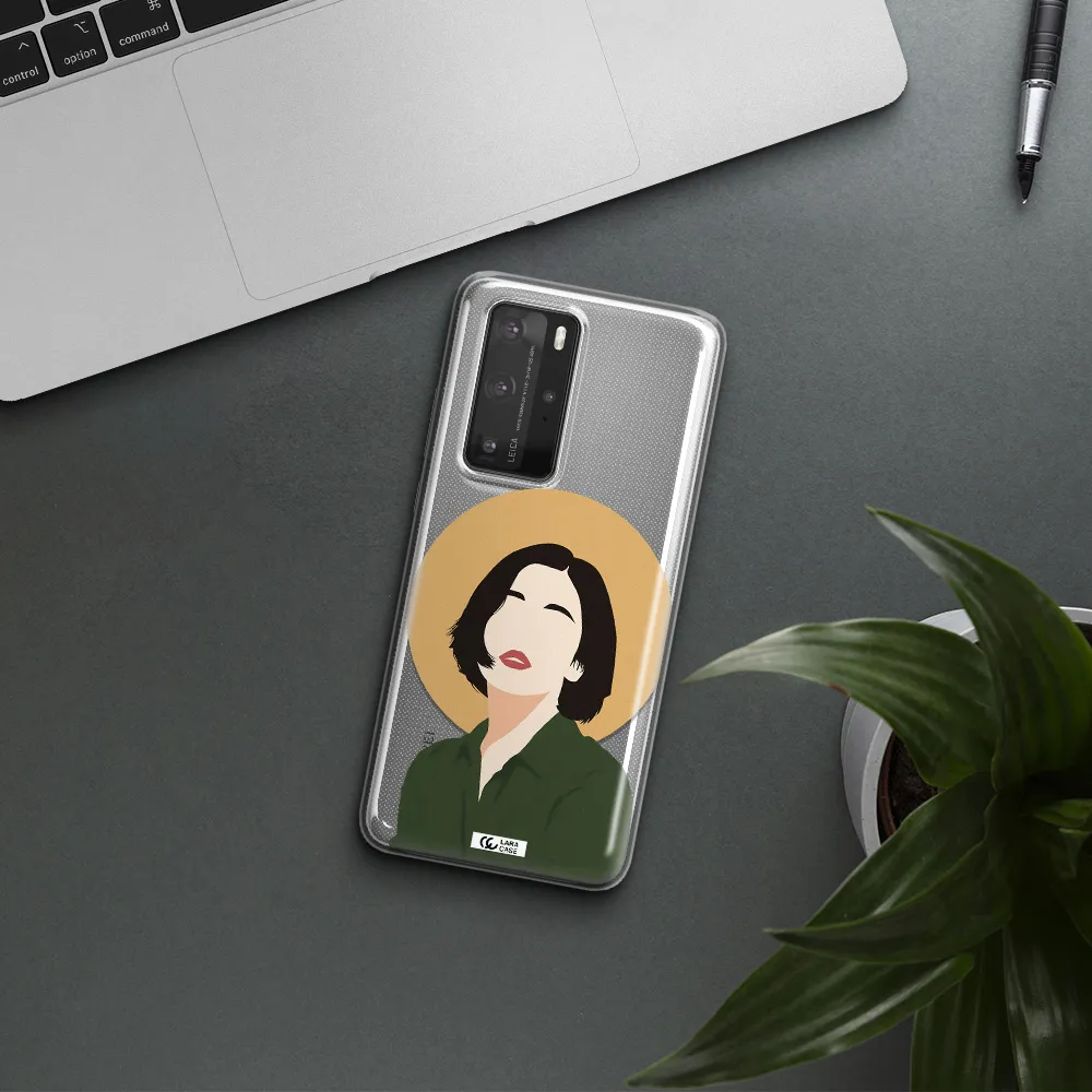 Portrait Of A Girl In A Green Dress Huawei P40 Pro Clear TPU Case