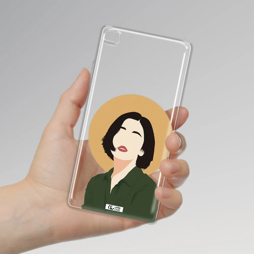 Portrait Of A Girl In A Green Dress Huawei P8 Clear TPU Case