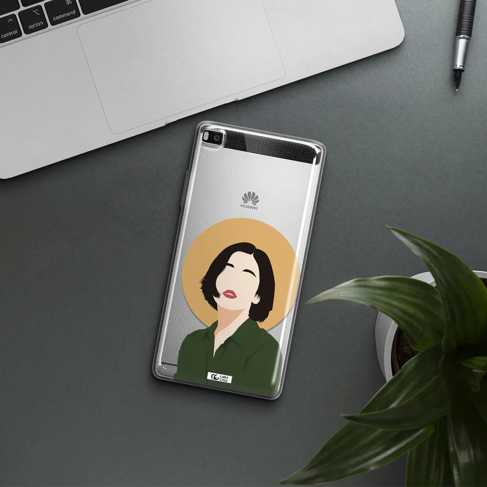 Portrait Of A Girl In A Green Dress Huawei P8 Clear TPU Case