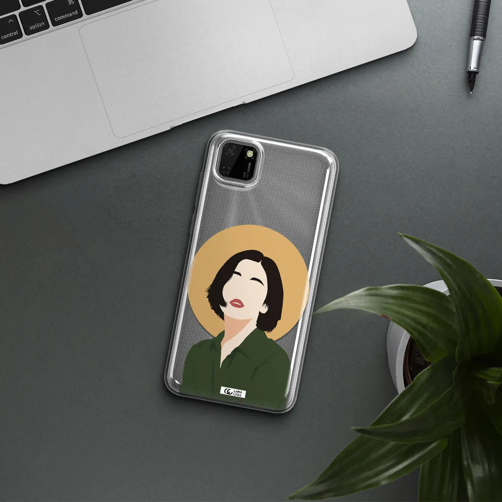 Portrait Of A Girl In A Green Dress Huawei Y5P Clear TPU Case
