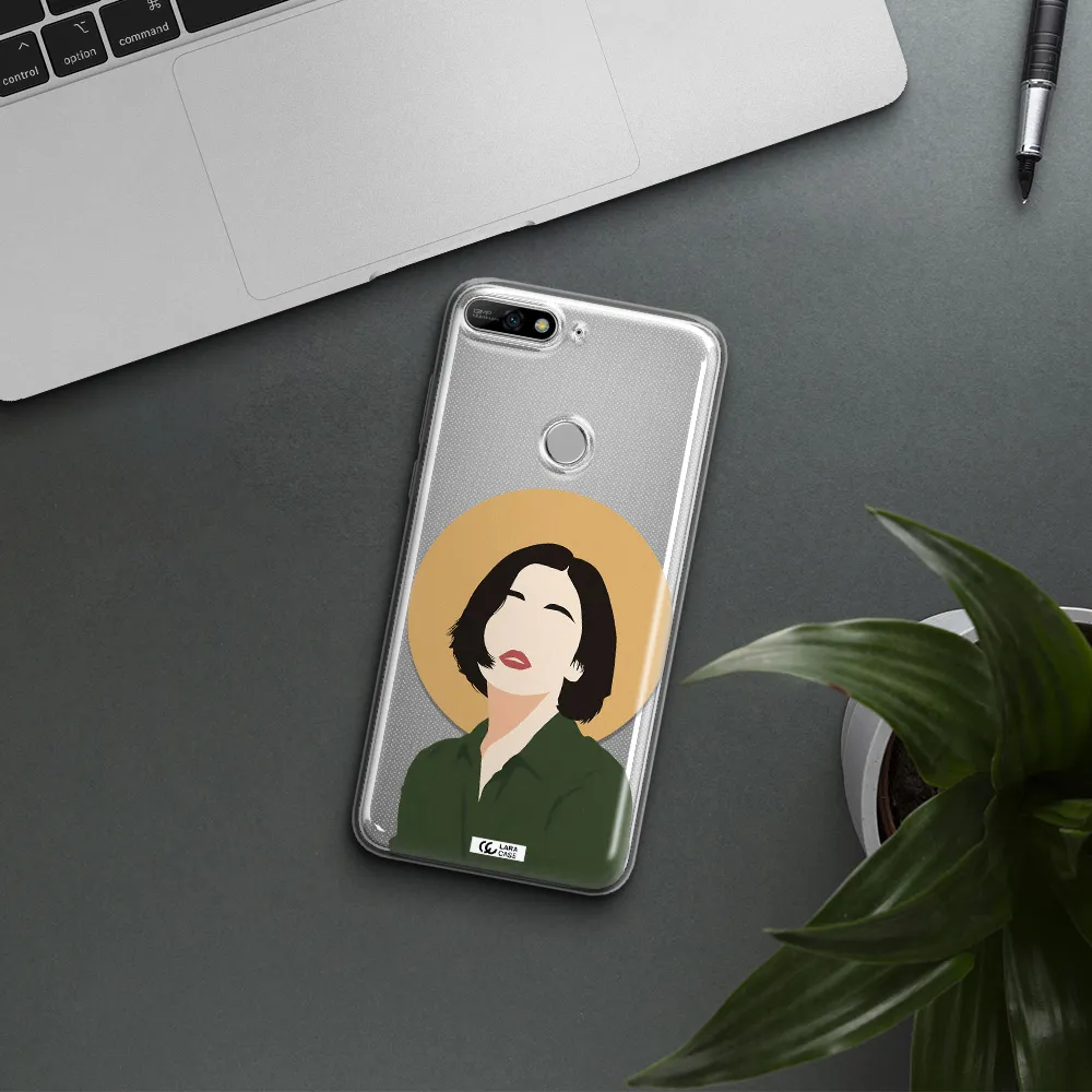 Portrait Of A Girl In A Green Dress Huawei Y7 2018 Clear TPU Case