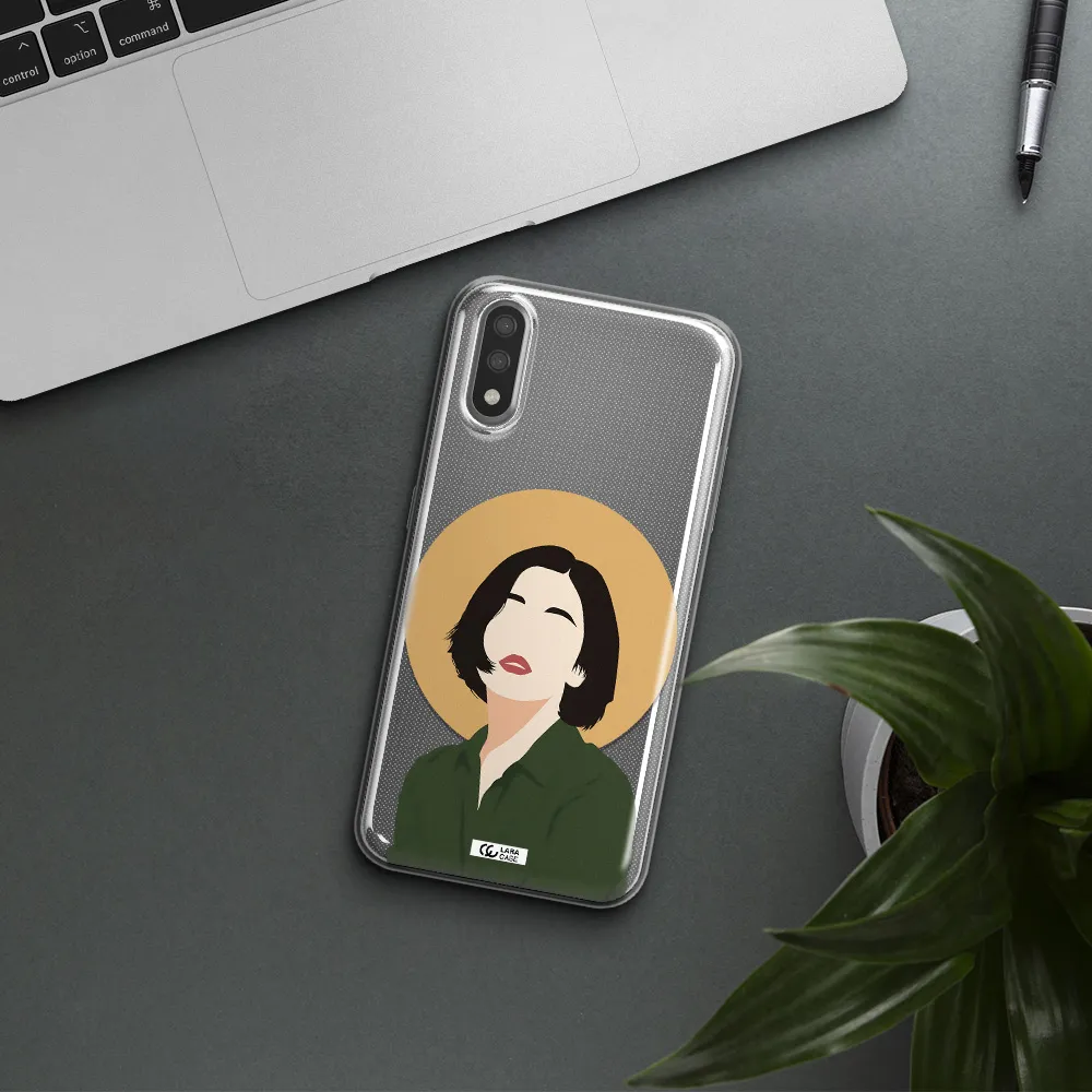 Portrait Of A Girl In A Green Dress Samsung A01 Clear TPU Case