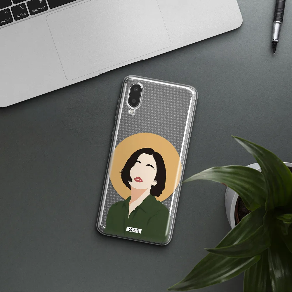 Portrait Of A Girl In A Green Dress Samsung A02 Clear TPU Case