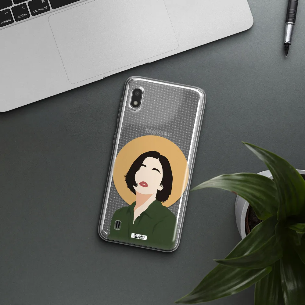 Portrait Of A Girl In A Green Dress Samsung A10 Clear TPU Case