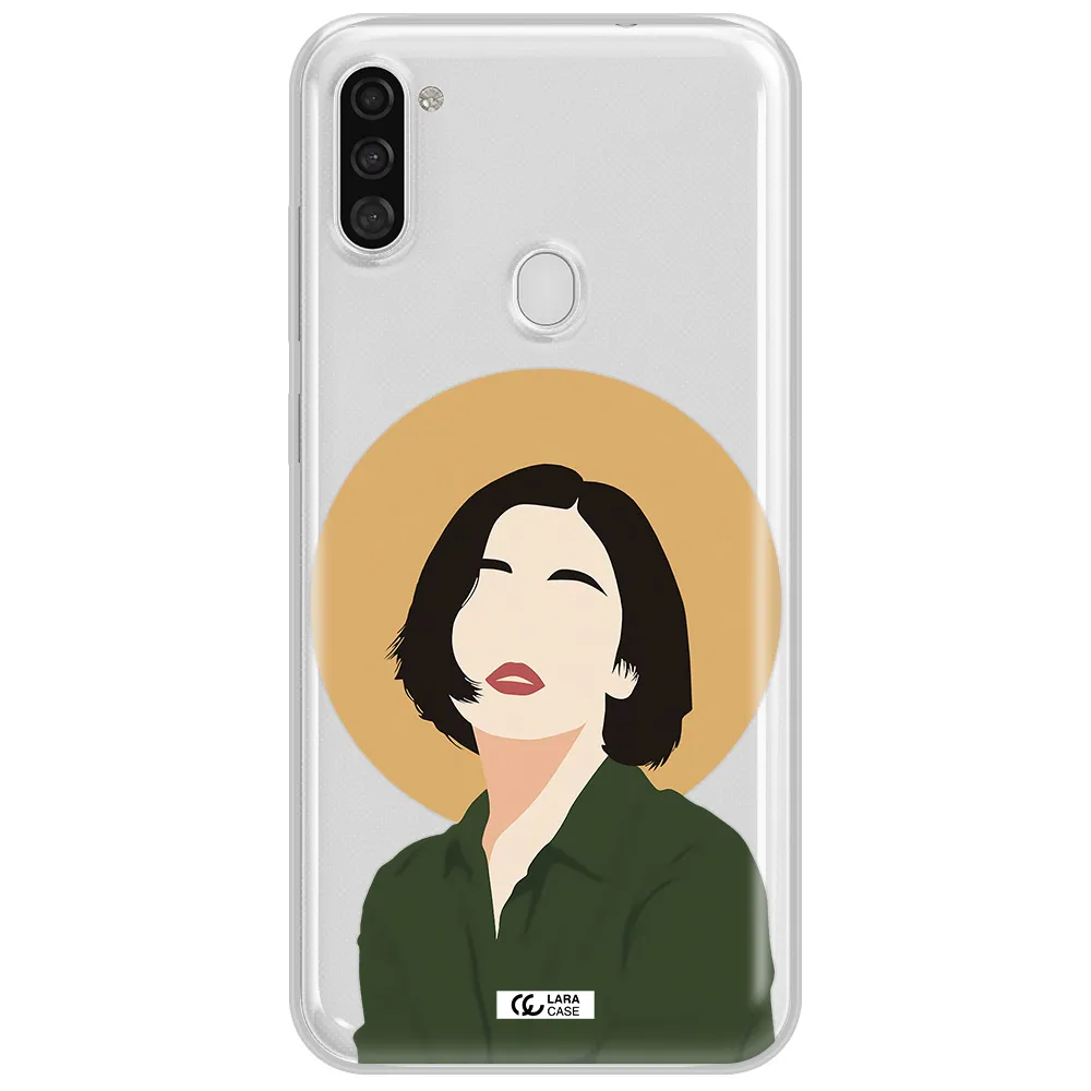 Portrait Of A Girl In A Green Dress Samsung A11 Clear TPU Case