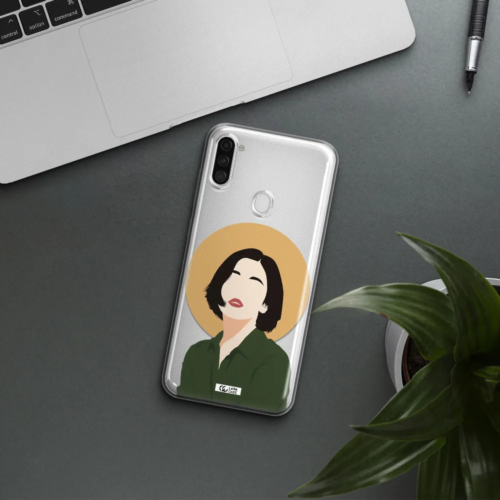 Portrait Of A Girl In A Green Dress Samsung A11 Clear TPU Case