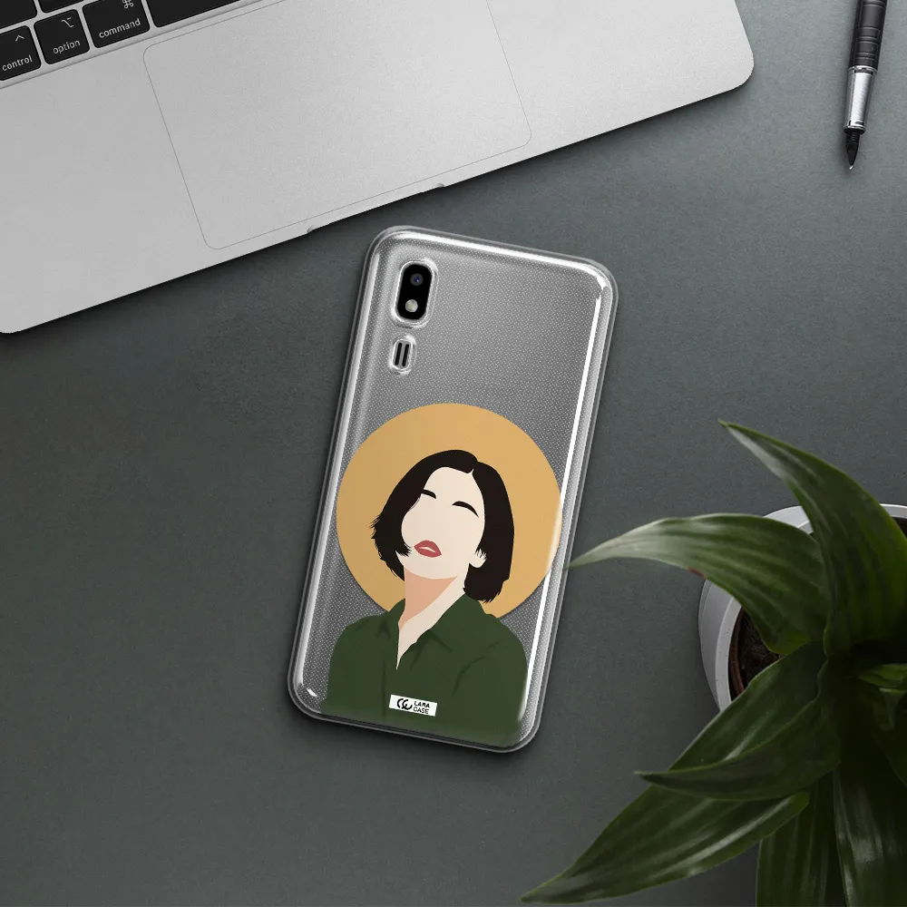 Portrait Of A Girl In A Green Dress Samsung A2 Core Clear TPU Case
