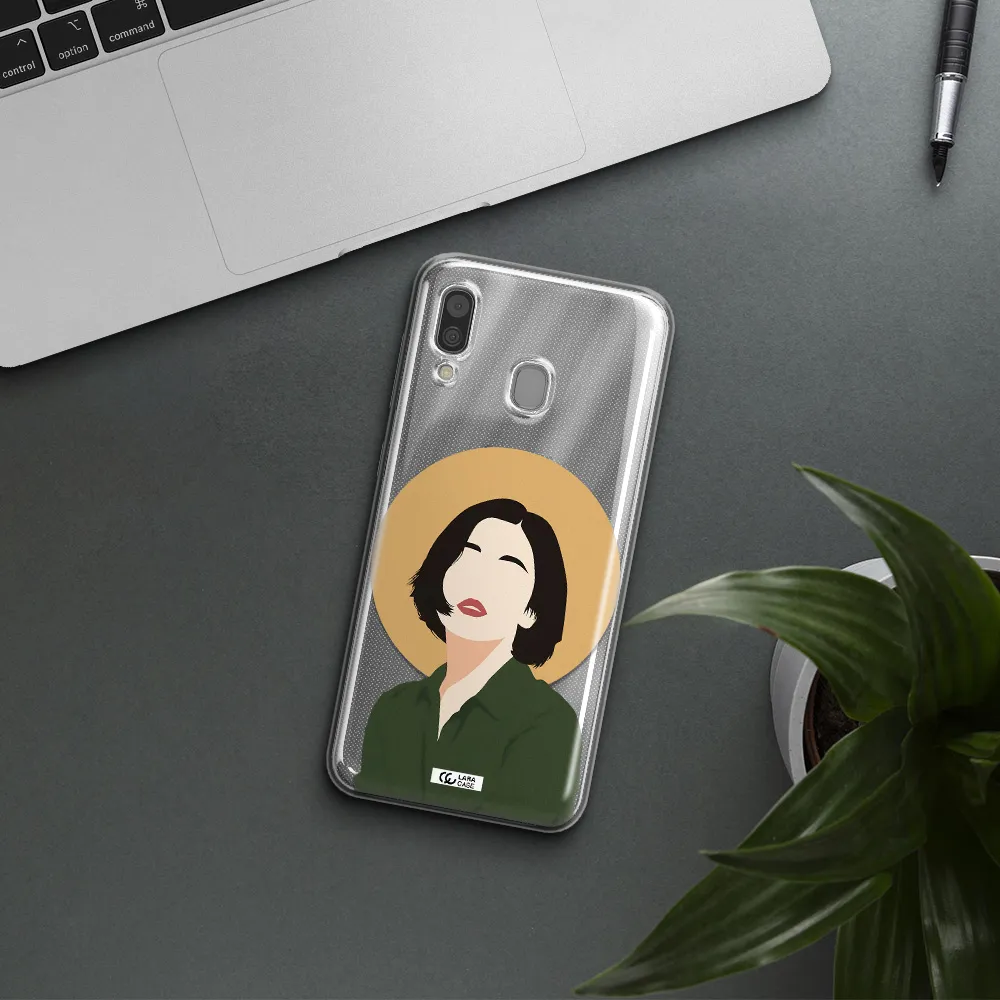 Portrait Of A Girl In A Green Dress Samsung A30 Clear TPU Case