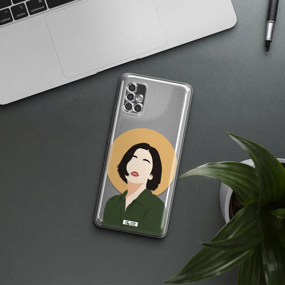 Portrait Of A Girl In A Green Dress Samsung A40S Clear Tpu Case