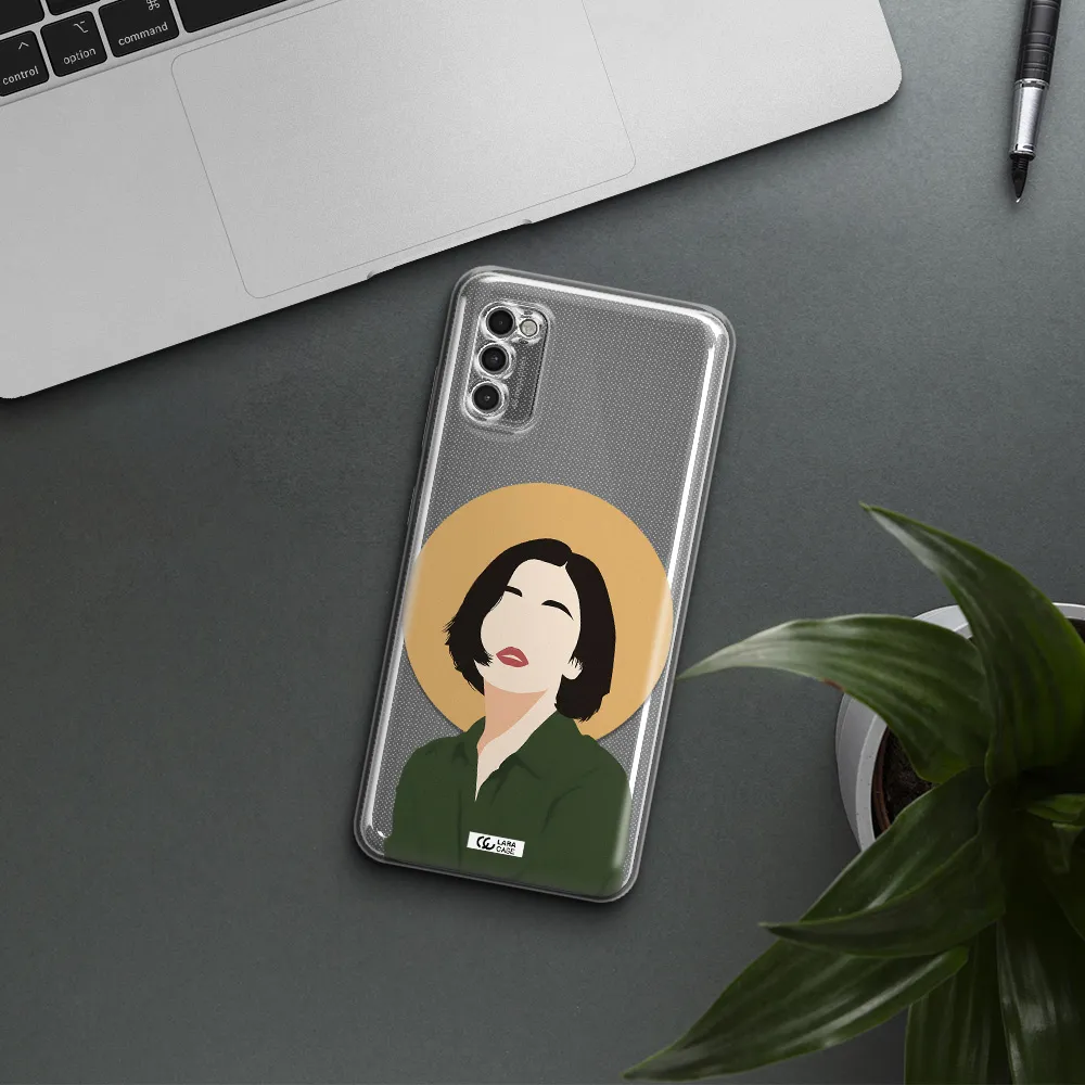 Portrait Of A Girl In A Green Dress Samsung A41 Clear Tpu Case