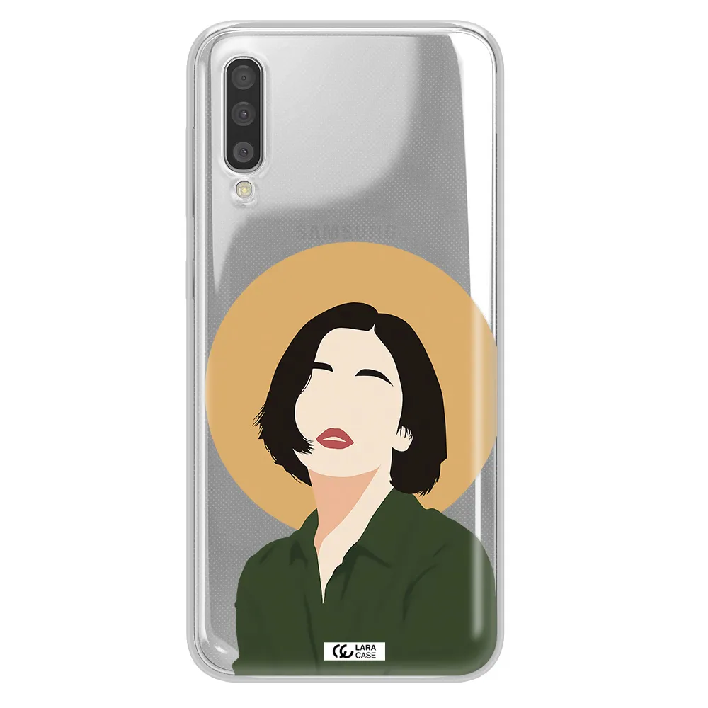 Portrait Of A Girl In A Green Dress Samsung A50 Clear TPU Case