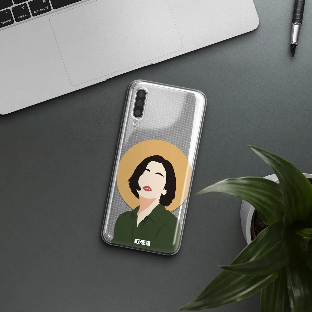 Portrait Of A Girl In A Green Dress Samsung A50 Clear TPU Case