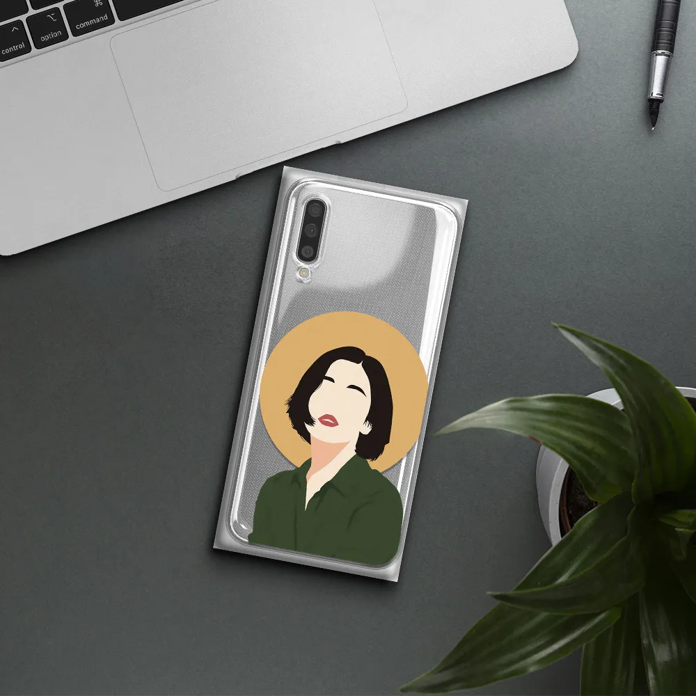 Portrait Of A Girl In A Green Dress Samsung A50S Clear Tpu Case