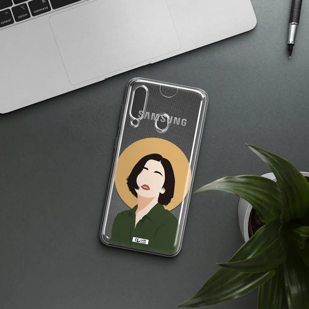 Portrait Of A Girl In A Green Dress Samsung A60 Clear TPU Case
